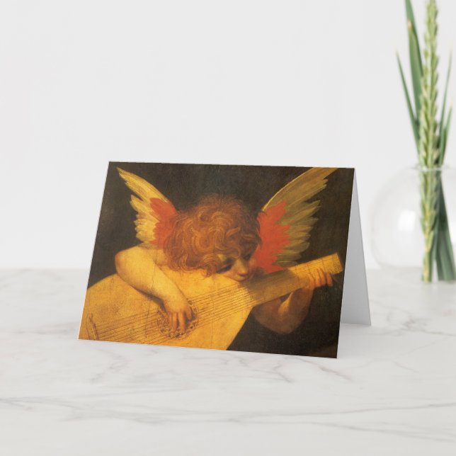 Musician Angel Lute von Rosso Fiorentino Karte (Vorderseite)