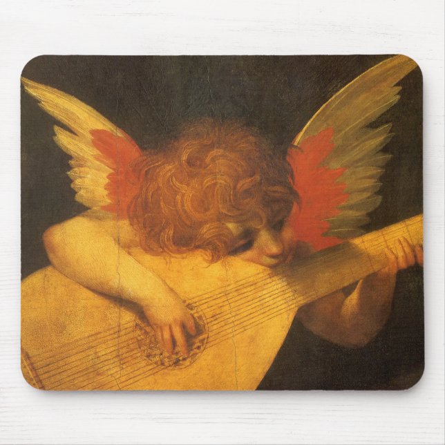 Musician Angel Lute von Rosso Fiorentino Mousepad (Vorne)