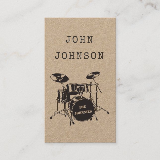 Musician Artist Drummer Percussion Band Publicity Telefonnummerkarte (Vorderseite)