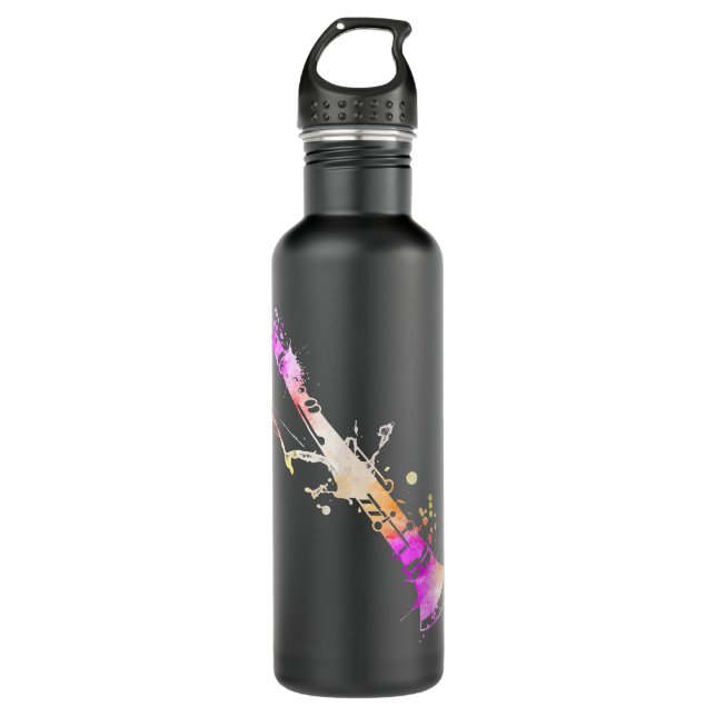 Musician Artist Music Teacher Wasserfarben Klarine Edelstahlflasche (Vorderseite)