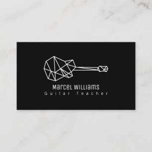 Musician Black Business Card mit Gitarre Visitenkarte