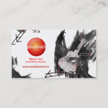 Musician Business Card (Ukulele) - Rotes Logo