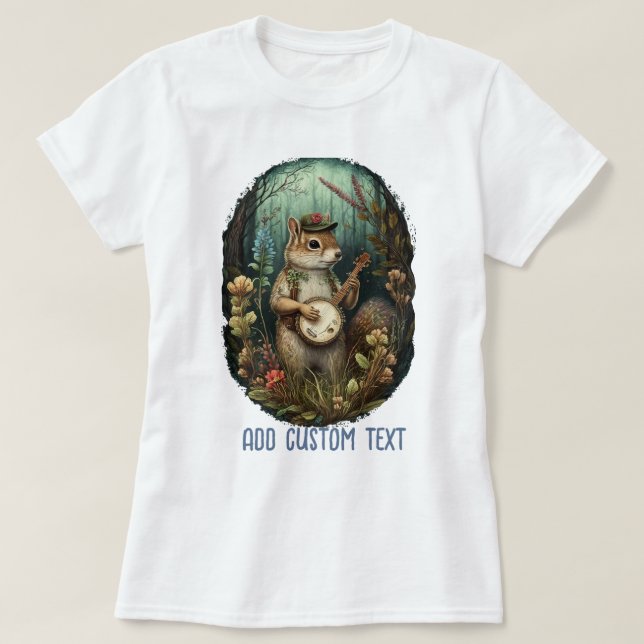 Musician chipmunk spielen Banjo, chipmunk Lover T-Shirt (Design vorne)
