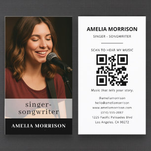 Musician Foto QR Code Singer Songwriter Visitenkarte