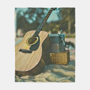 musician guitar lovers gift fleecedecke