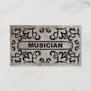 Musician Marble Damask Business Card Visitenkarte