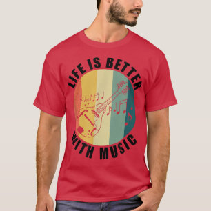 Musician Music Notes Life With Mandolin T-Shirt