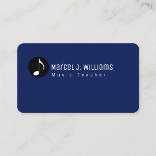 Musician Music Teacher Dark Cool Blue Visitenkarte