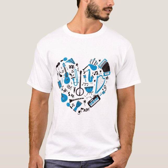Musician Musical Instrument Heart Tool T-Shirt (Vorderseite)