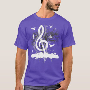 Musician Musiknotens Birds Treble Clef T-Shirt