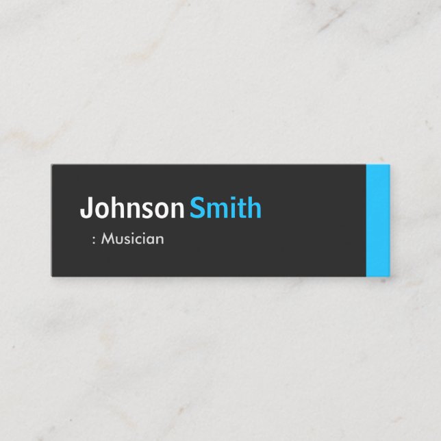 Musician - Personal Aqua Blue Mini Mini Visitenkarte (Vorderseite)