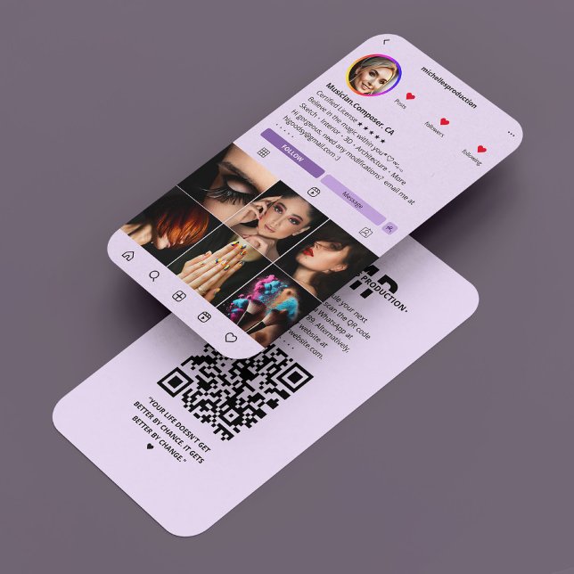 Musician Singer Composer IG Light Lila Modern Visitenkarte (Musician Singer Composer IG Light Purple Modern Business Card
)