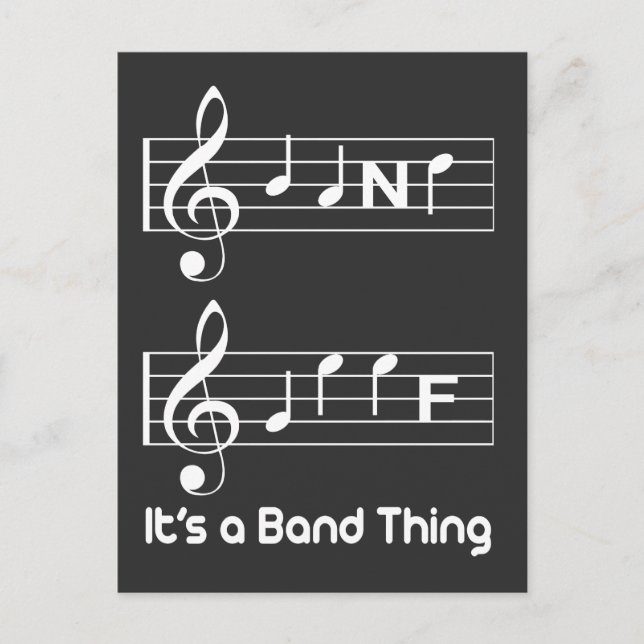 Musicians Band Geek Musiknotens Rechtschreibend lu Postkarte (Vorderseite)