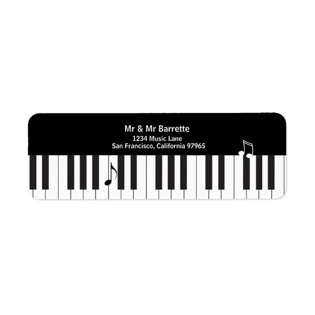Musicians Piano Keys Rücksendeadresse (Vorne)
