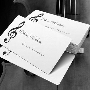 musicien blanc carte de visite & note de musique a