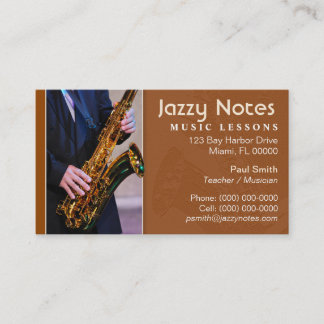 Musicien - carte de visite de saxophone