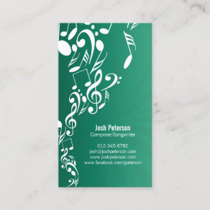 Musicien Carte de visite Notes flux ascendant