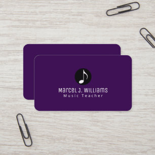 Musicien Carte de visite violet avec note musicale