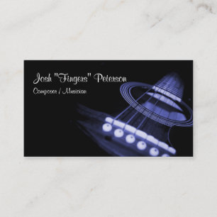 Musicien de guitare acoustique Carte de visite ble