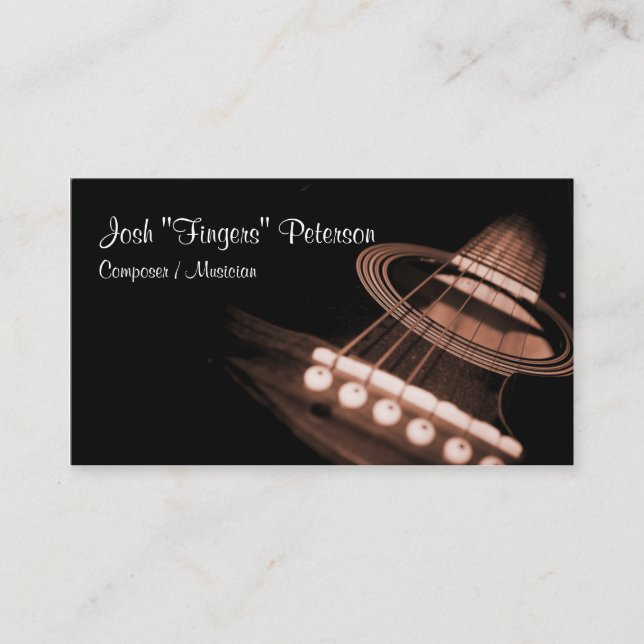 Musicien de guitare acoustique Carte de visite Bro (Devant)