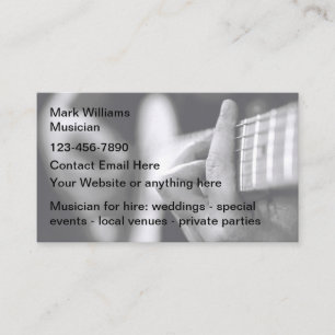 Musicien de guitare acoustique Cartes de visite
