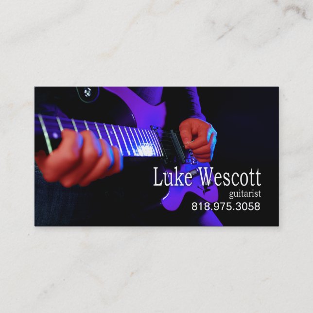 Musicien de guitariste pour la carte d'industrie (Devant)