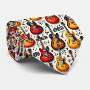 Musicien Faux Soie Cravate Guitare Notes de Musi