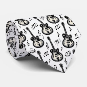 Musicien Faux Soie Cravate Guitare Notes de Musi
