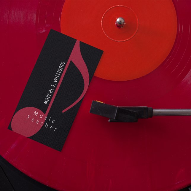 Musicien Prof blk. Carte de visite avec note music (Créateur téléchargé)