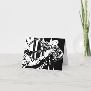Musicien saxophone de jazz 4x5.6 plié