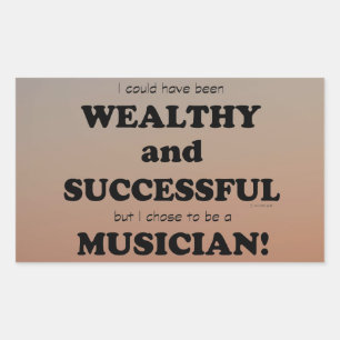 Musicien Wealthy & Réussite Sticker Rectangulaire