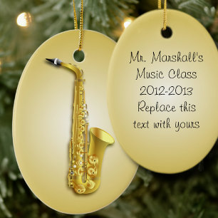 Musiciens Saxophones Ornement Avec Texte Personnal
