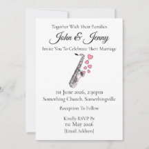 Musiciens saxophonistes Faire-part de mariage