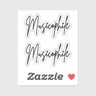 Musicophile-Typografie mit Love Hearts auf individ Aufkleber