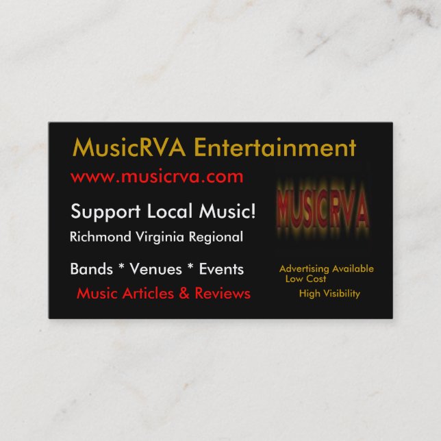 MusicRVA Visitenkarten Visitenkarte (Vorderseite)