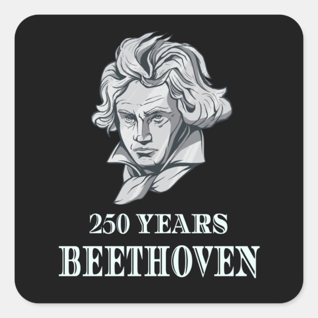 Musik - 250 Jahre Ludwig van Beethoven Quadratischer Aufkleber (Vorderseite)