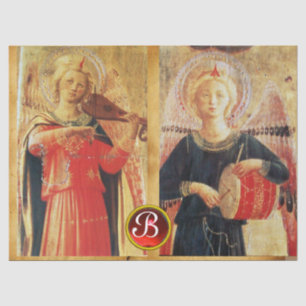 MUSIK ANGELS PARCHMONOGRAMM Ruby Gemstone Seidenpapier