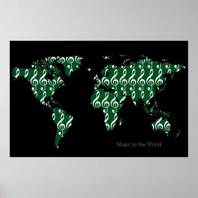 Musik auf der ganzen Welt, Karte Poster (Vorne)