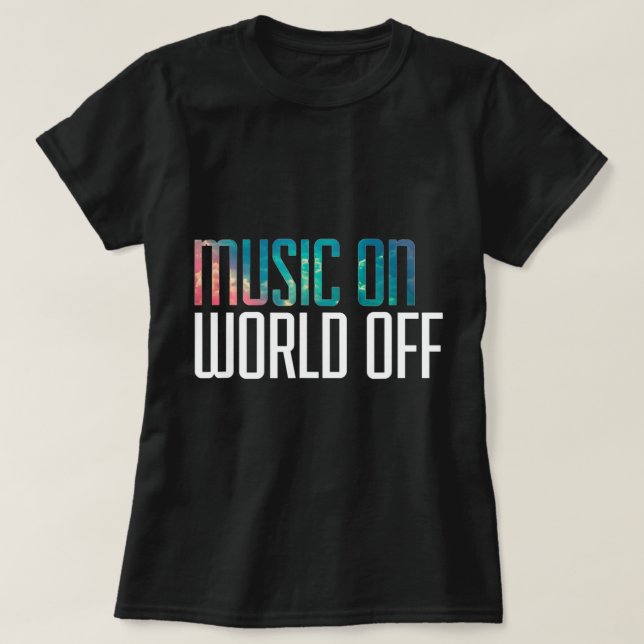 Musik aus der Welt für Musikfreunde, DJs, Musiker T-Shirt (Design vorne)