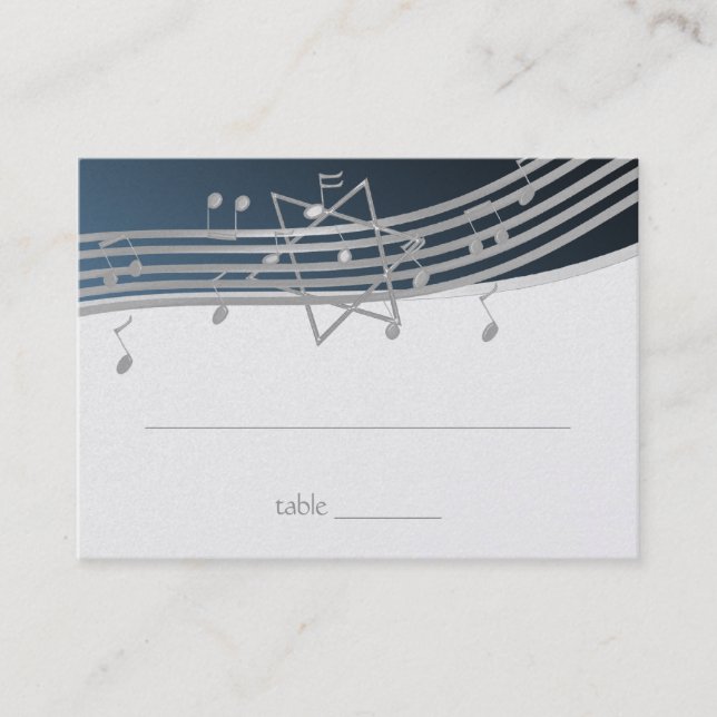 Musik Bar Mitzvah Sitzkarte Platzkarte (Vorderseite)