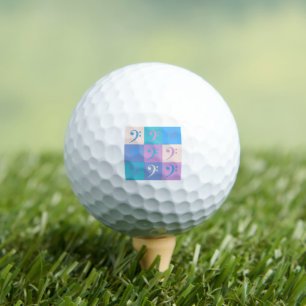 Musik Bassschlüssel Muster Pastell Golfball