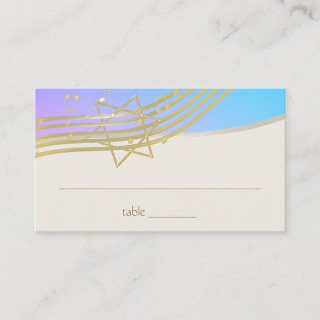 Musik-Bat Mitzvah Sitzkarte Platzkarte (Vorderseite)