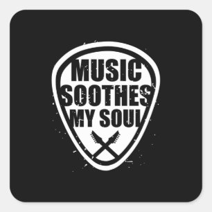 Musik beruhigt mein Soul Quadratischer Aufkleber