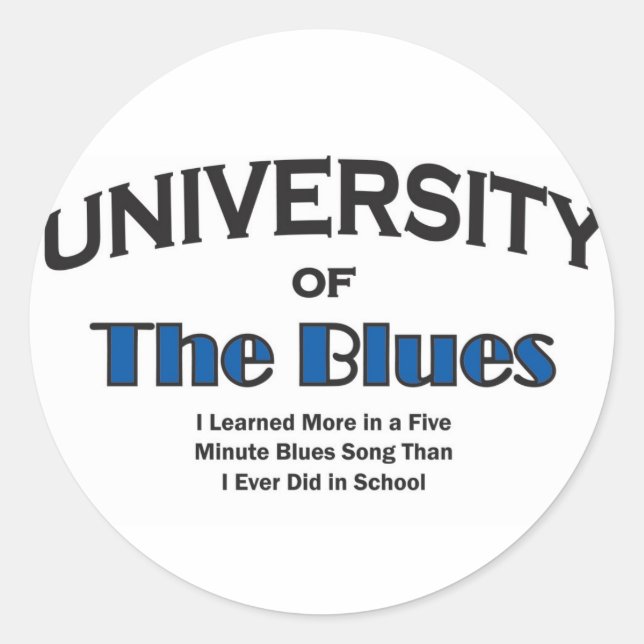 Musik-Blues Runder Aufkleber (Vorderseite)