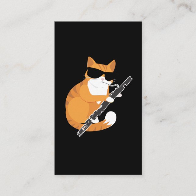 Musik-Cat-Sonnenbrille Bassoonist Musiker Bassoon Visitenkarte (Vorderseite)
