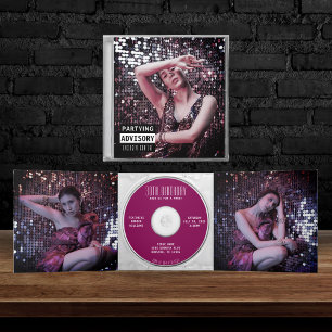 Musik-CD-Album-Cover-Booklet-Birthday-Party Dreifach Gefaltete Einladung