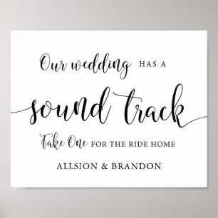 Musik-CD-Gastgeschenk Hochzeit-Signatur für Weddin Poster