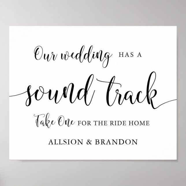 Musik-CD-Gastgeschenk Hochzeit-Signatur für Weddin Poster (Vorne)