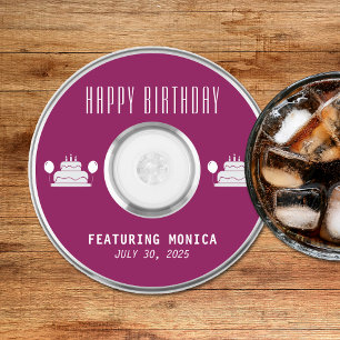 Musik-CD-Hülle-Albumcover-Birthday-Party Runder Pappuntersetzer