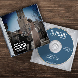 Musik-CD-Hülle Albumcover Blau Hochzeit Einladung